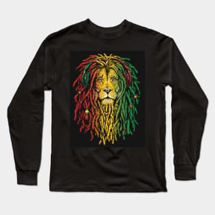 Afro Lion uncial print Long Sleeve T-Shirt